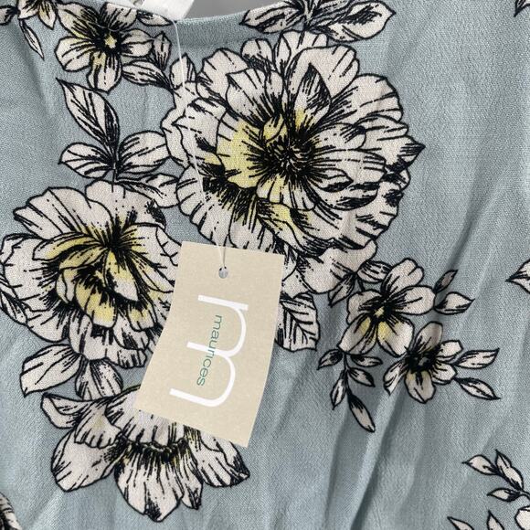 MAURICES Blouse Size 3 Plus Curvy Flora Flowy NWT Lattice Back Top Lightweight - Picture 6 of 16
